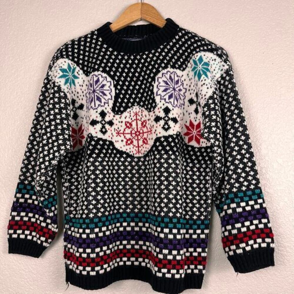 Vtg JJ Browne Unisex Sweater USA Fair Isle Nordic Holiday Christmas Festive